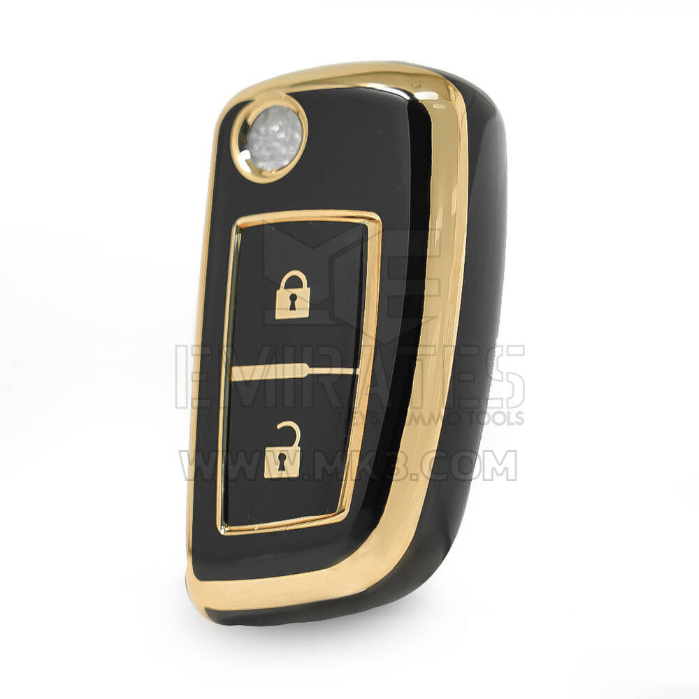 Nano cubierta de alta calidad para Nissan Flip Remote Key 2 botones Color negro