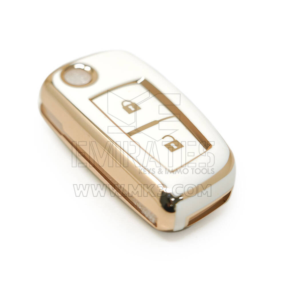 New Aftermarket Nano High Quality Cover For Nissan Flip Remote Key 2 Buttons White Color | Emirates Keys