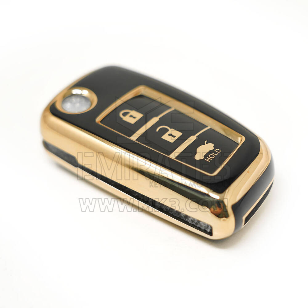 Nueva cubierta de alta calidad Nano del mercado de accesorios para Nissan Flip Remote Key 3 botones Color negro | Claves de los Emiratos