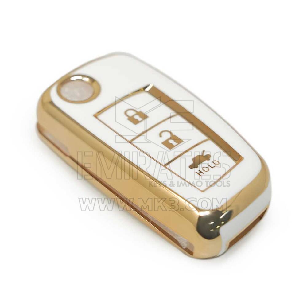 Nuovo Aftermarket Nano Cover di alta qualità per Nissan Flip chiave remota 3 pulsanti di colore bianco |Emirates Keys