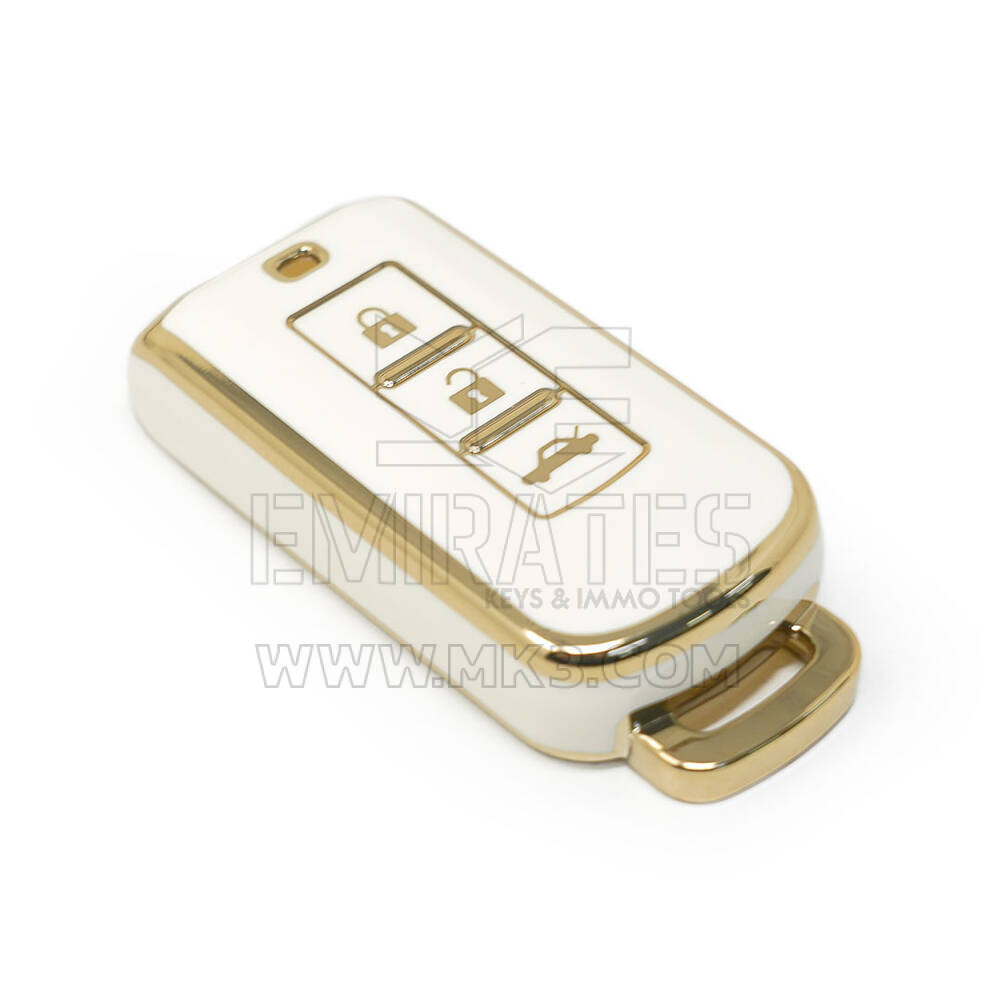 nueva cubierta de alta calidad nano del mercado de accesorios para mitsubishi llave remota 3 botones color blanco | Claves de los Emiratos