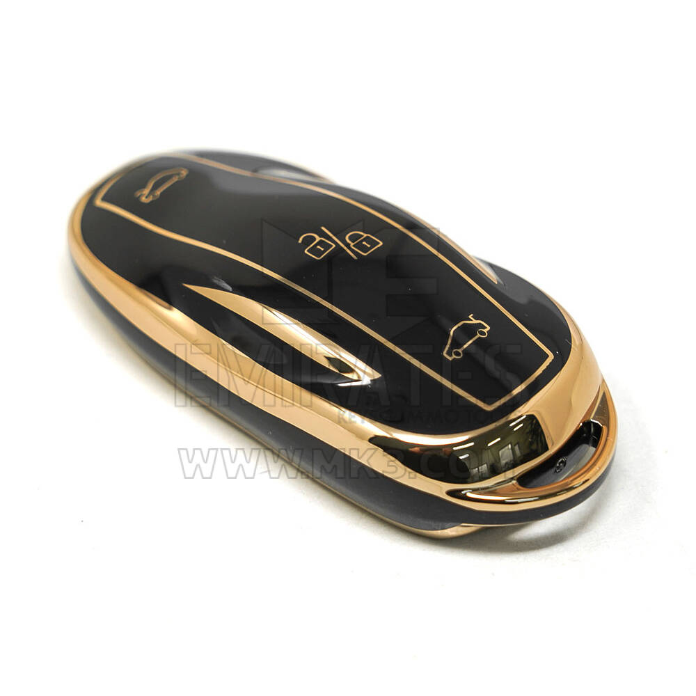 New Aftermarket Nano High Quality Cover For Tesla S Smart Remote Key 3 Buttons Black Color | Emirates Keys