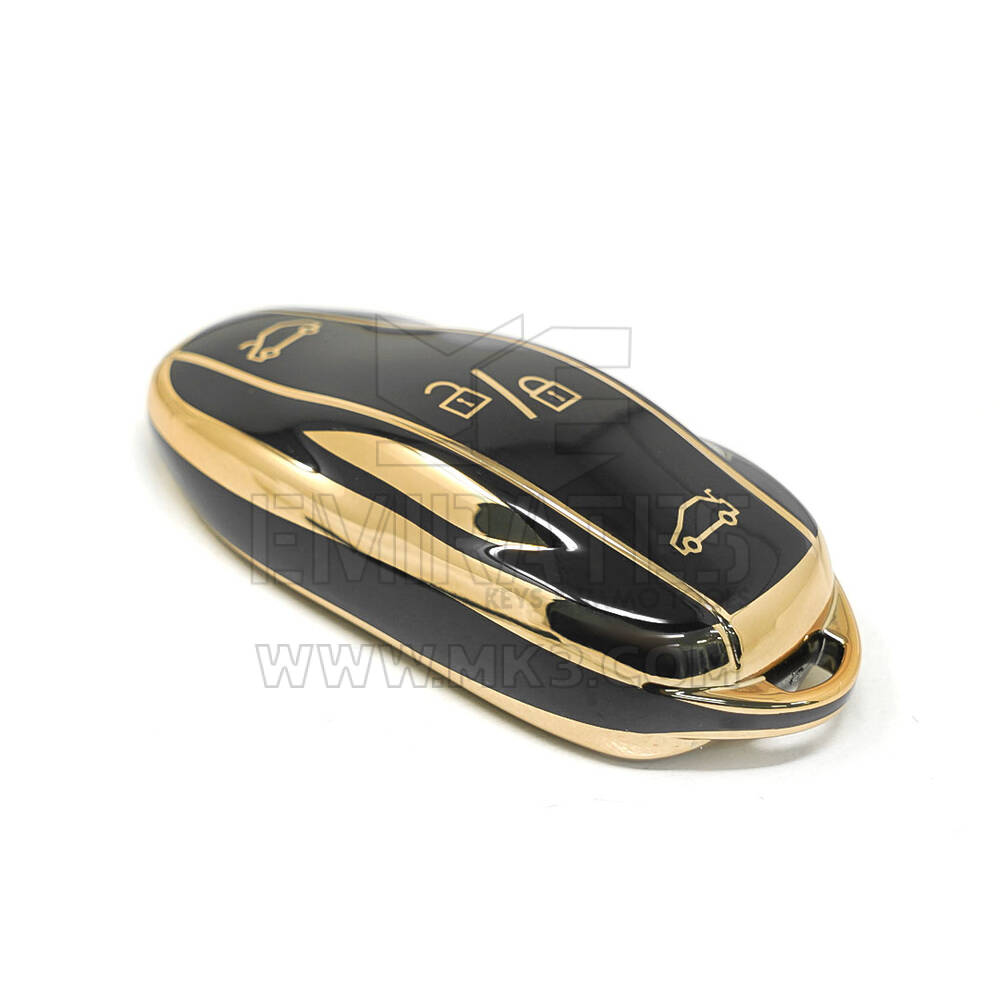 Nueva cubierta Nano de alta calidad del mercado de accesorios para llave remota Tesla 3/Y, 3 botones, Color negro | Cayos de los Emiratos