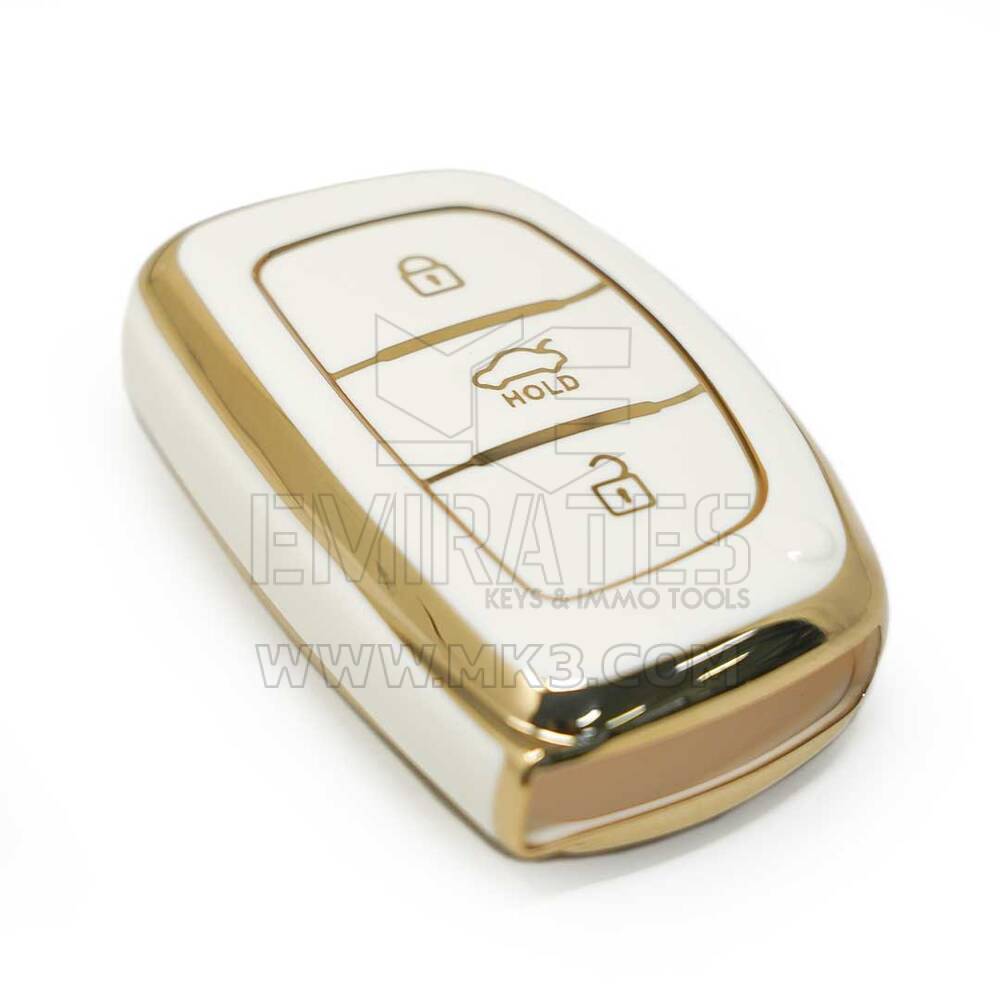 New Aftermarket Nano High Quality Cover For Hyundai Tucson Smart Remote Key 3 Buttons White Color | Emirates Keys