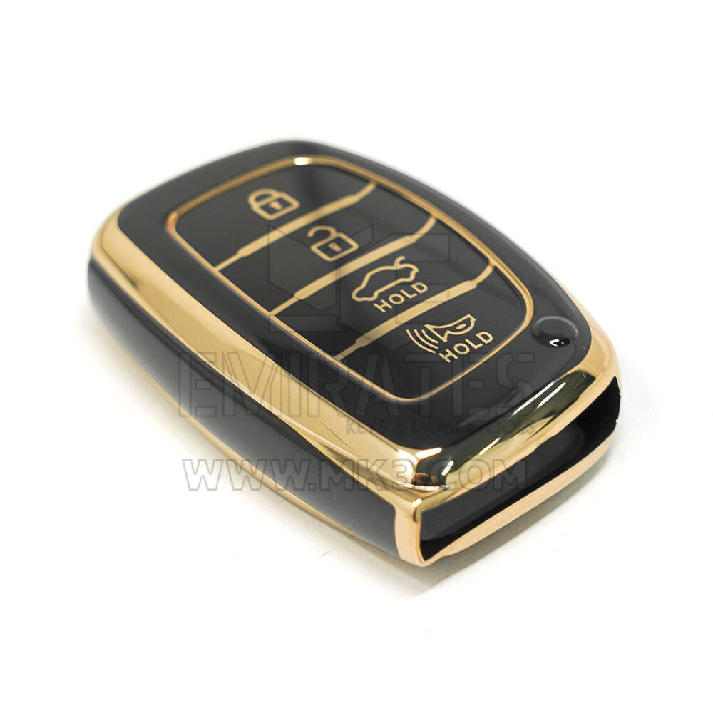 nueva cubierta de alta calidad nano del mercado de accesorios para hyundai tucson llave remota inteligente 4 botones de inicio automático color negro | Claves de los Emiratos