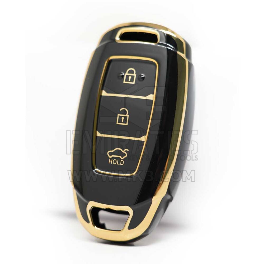 Capa nano de alta qualidade para chave remota Hyundai 3 botões cor preta