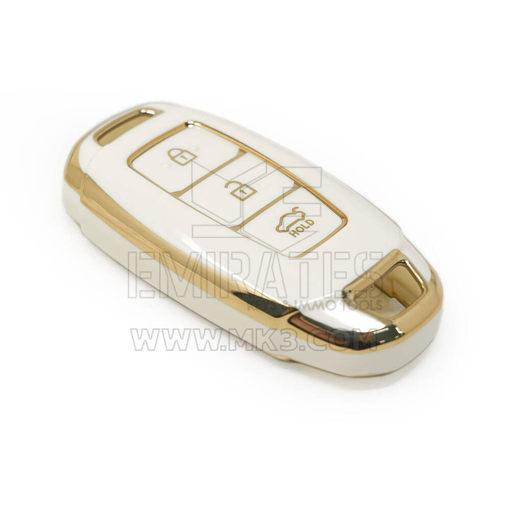 New Aftermarket Nano High Quality Cover For Hyundai Remote Key 3 Buttons White Color | Emirates Keys