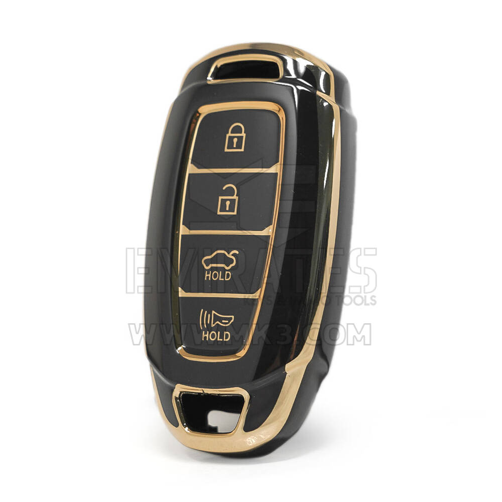 Capa nano de alta qualidade para hyundai kona chave remota 4 botões partida automática sedan cor preta