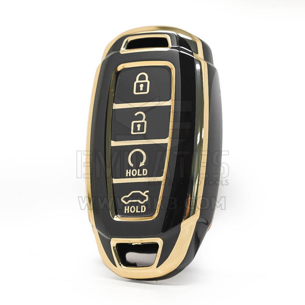 Cubierta Nano de alta calidad para Hyundai Remote Key 4 botones Auto Start Color negro