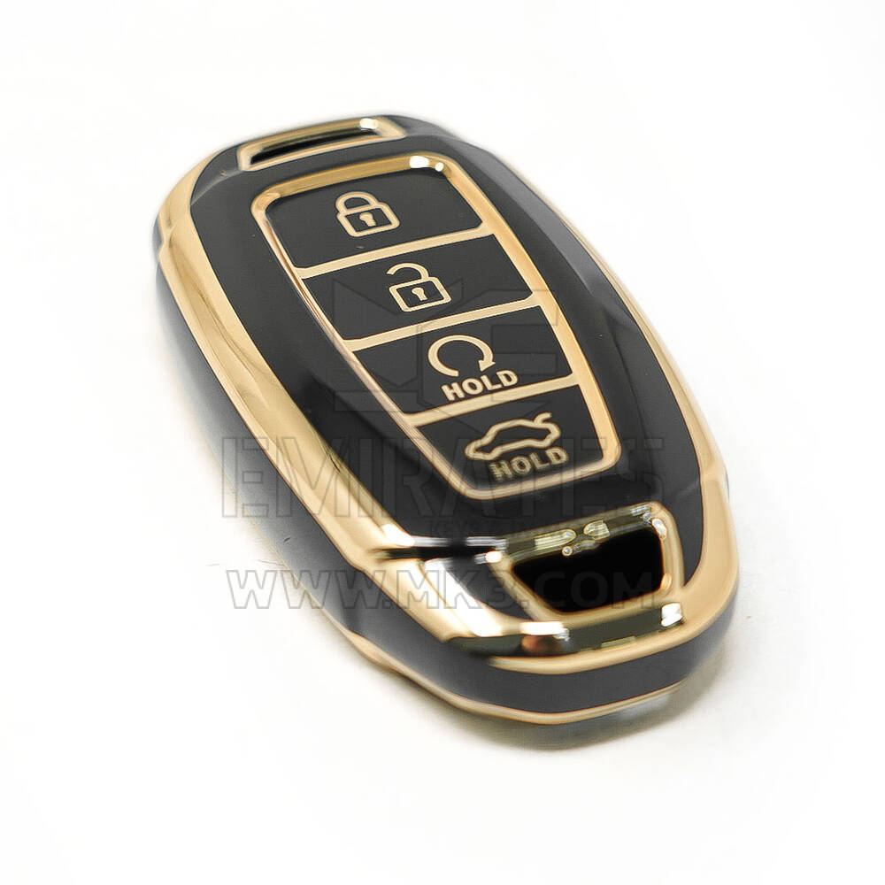 nueva cubierta de alta calidad nano del mercado de accesorios para llave remota hyundai 4 botones de inicio automático color negro | Claves de los Emiratos