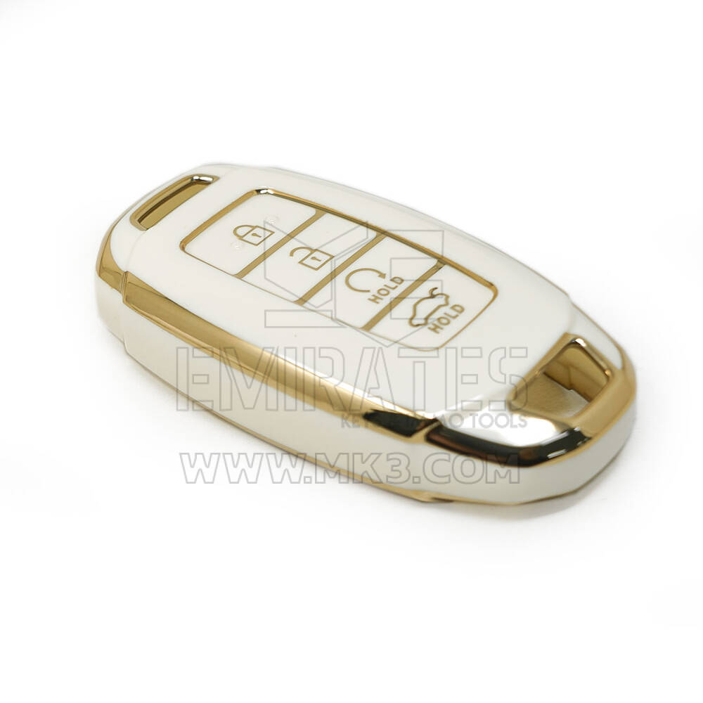 nueva cubierta de alta calidad nano del mercado de accesorios para llave remota hyundai 4 botones de inicio automático color blanco | Claves de los Emiratos