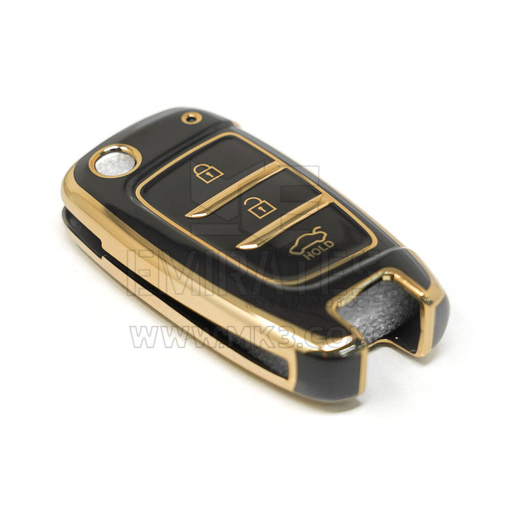 New Aftermarket Nano Capa de alta qualidade para Hyundai 2020 Flip Remote Key 3 Buttons Black Color | Chaves dos Emirados