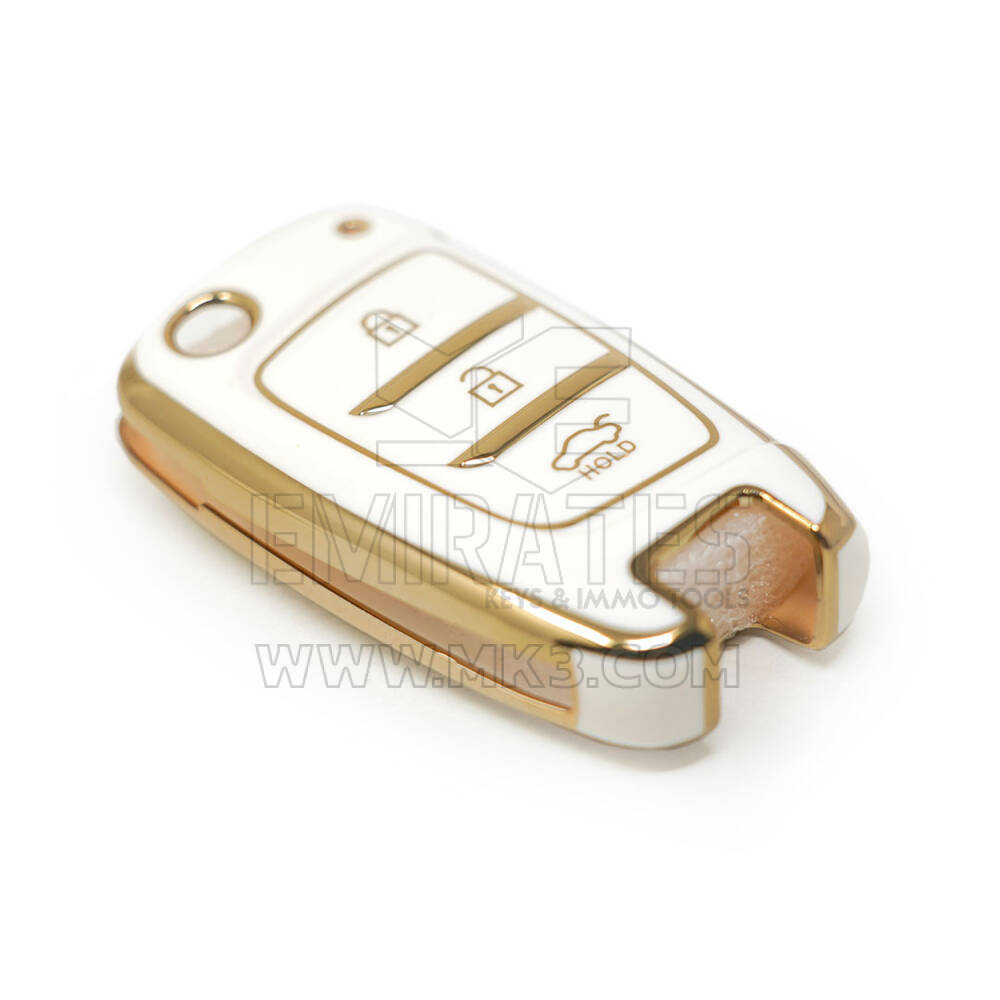 New Aftermarket Nano Capa de alta qualidade para Hyundai 2020 Flip Remote Key 3 Buttons White Color | Chaves dos Emirados