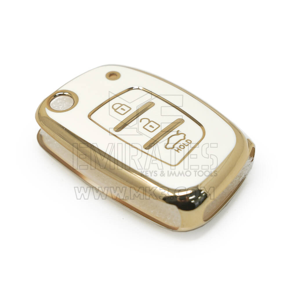 nueva cubierta de alta calidad nano del mercado de accesorios para hyundai tipo una llave remota del tirón 3 botones sedán color blanco | Claves de los Emiratos