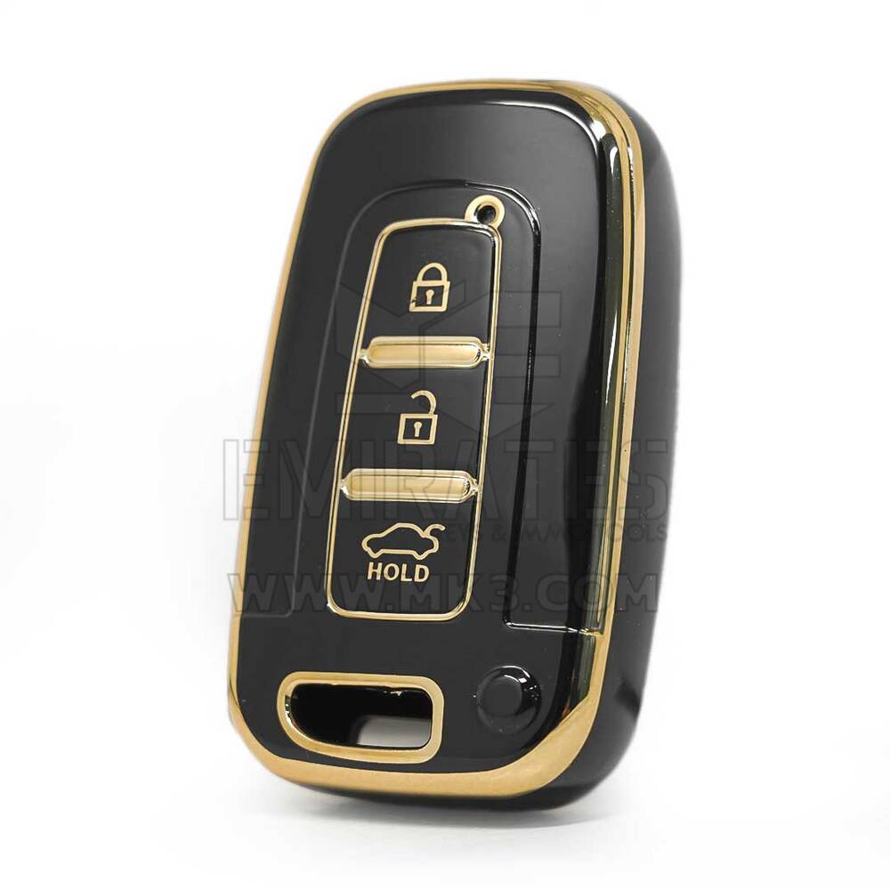 Nano High Quality Cover For KIA Hyundai Remote Key 3 Buttons Black Color