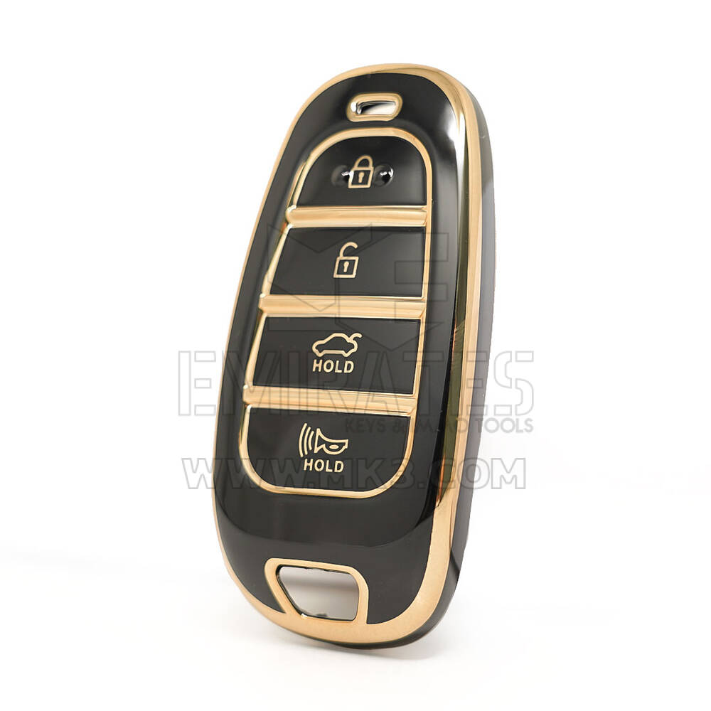 Nano High Quality Cover For Hyundai Sonata Remote Key 3+1 Buttons Black Color