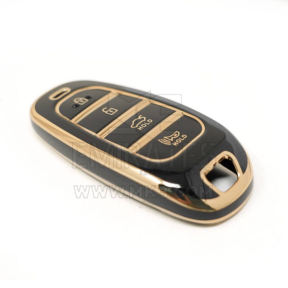 nueva cubierta de alta calidad nano del mercado de accesorios para hyundai sonata llave remota 3 + 1 botones color negro | Claves de los Emiratos