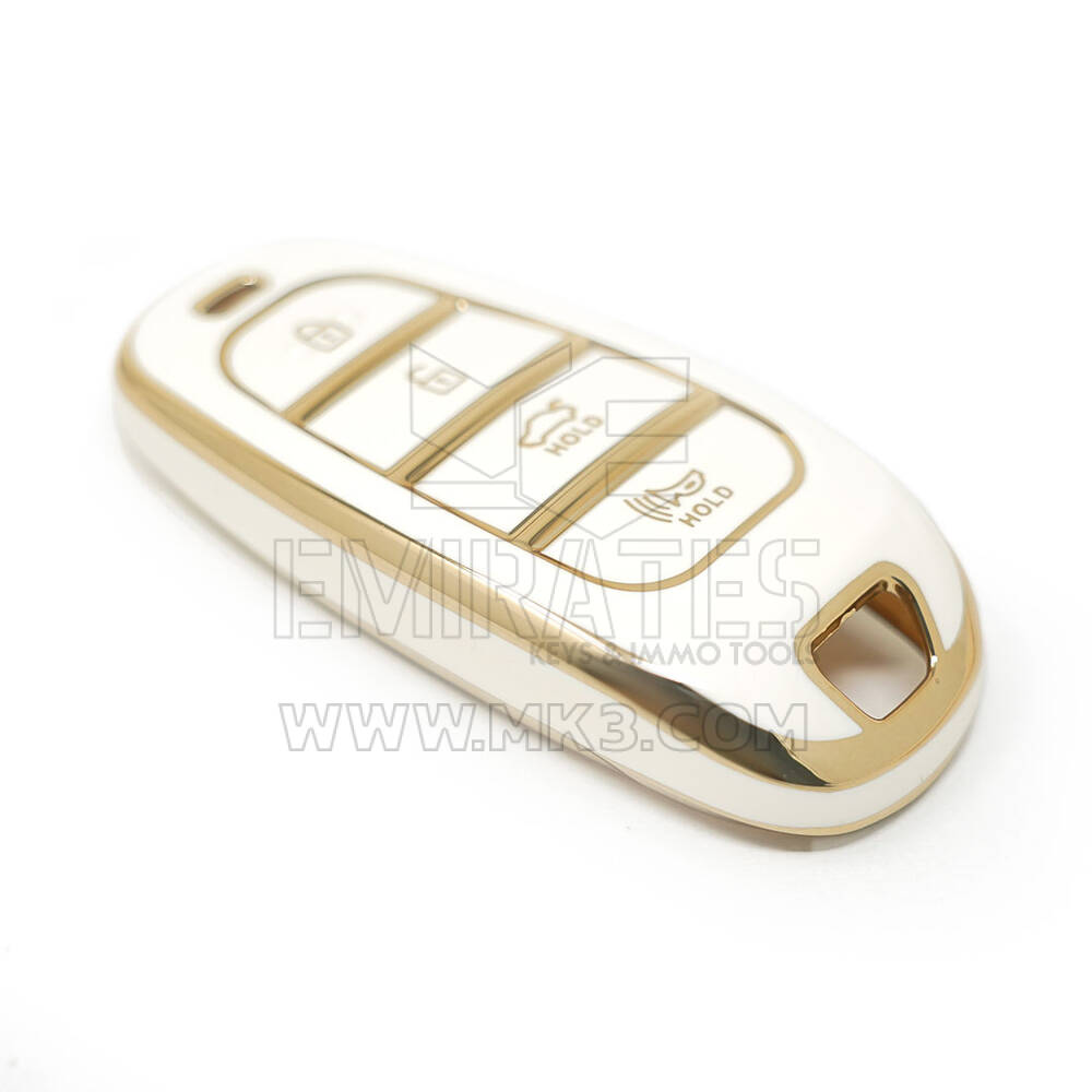 nueva cubierta de alta calidad nano del mercado de accesorios para hyundai sonata llave remota 3 + 1 botones color blanco | Claves de los Emiratos
