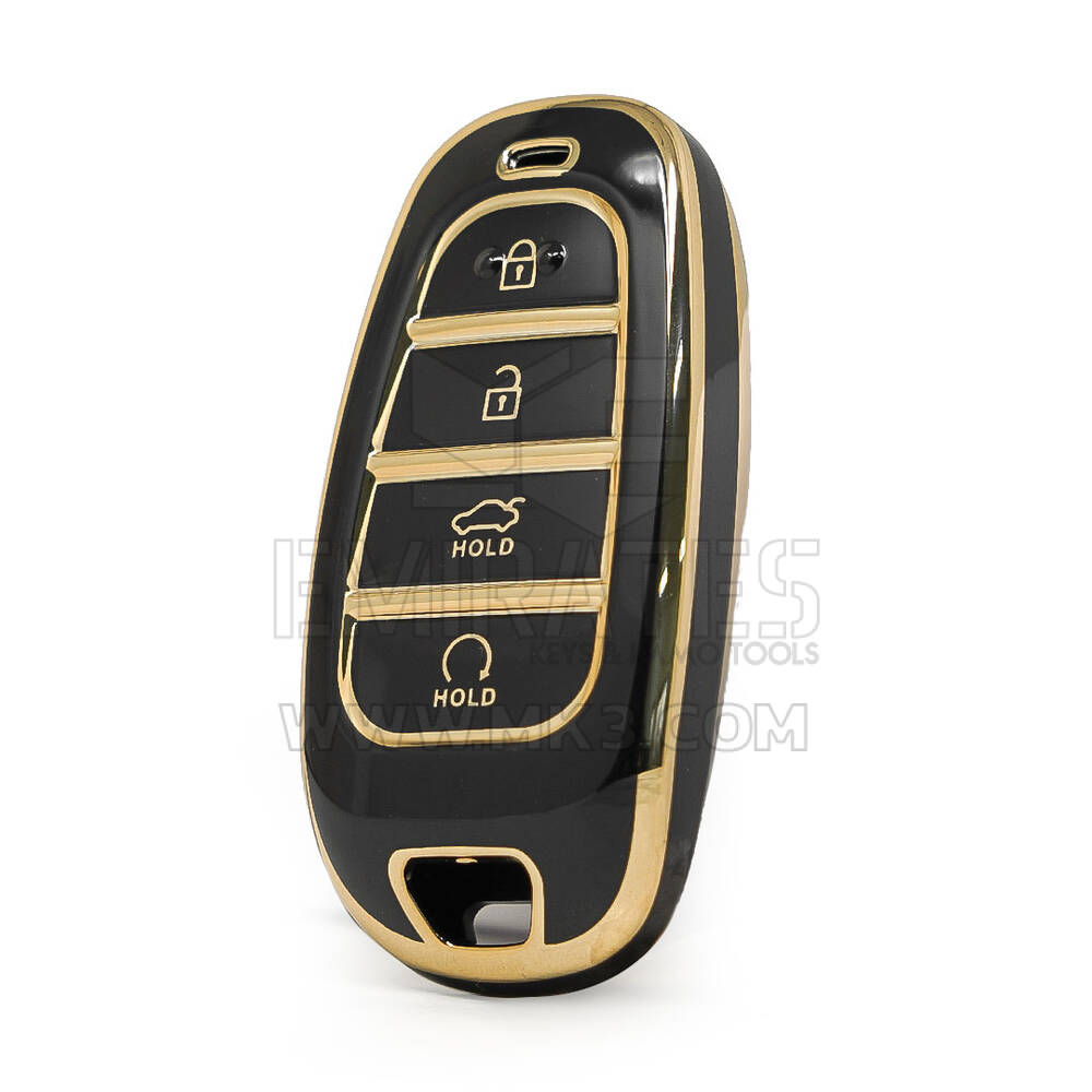 Nano High Quality Cover For Hyundai Sonata Remote Key 4 Buttons Auto Start Black Color