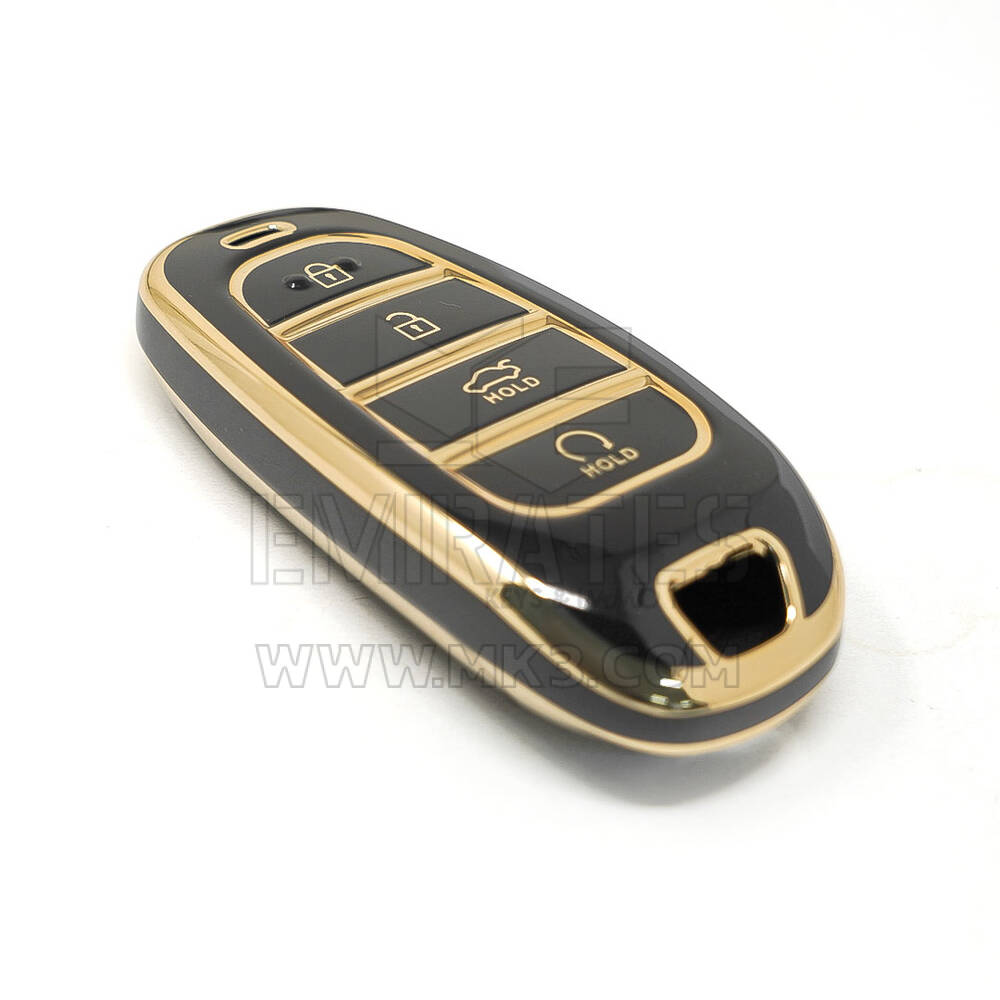 New Aftermarket Nano High Quality Cover For Hyundai Sonata Remote Key 4 Buttons Auto Start Black Color | Emirates Keys