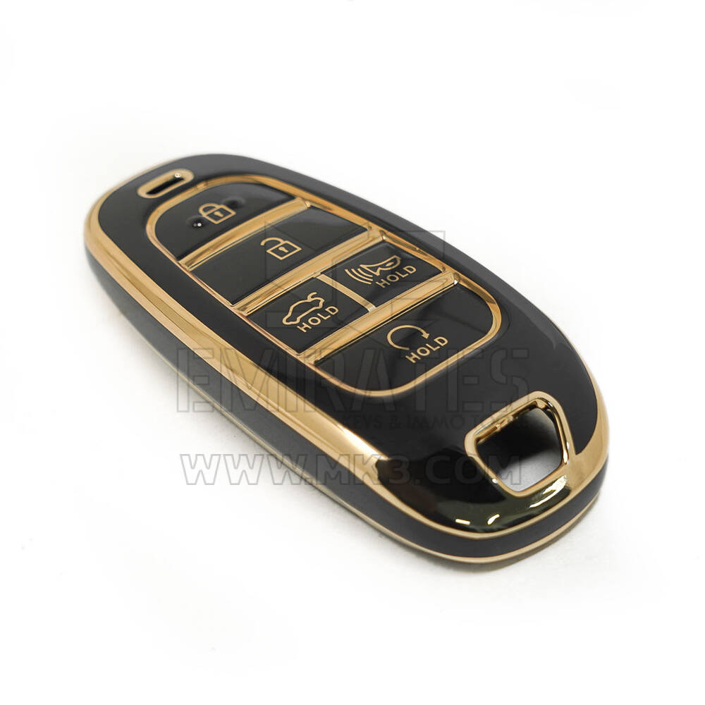 New Aftermarket Nano High Quality Cover For Hyundai Sonata Remote Key 4+1 Auto Start Buttons Black Color | Emirates Keys