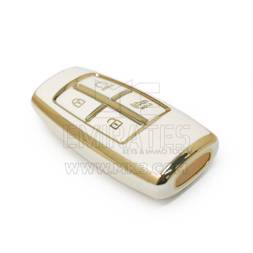 New Aftermarket Nano High Quality Cover For Genesis Remote Key 3+1 Auto Start Buttons White Color | Emirates Keys