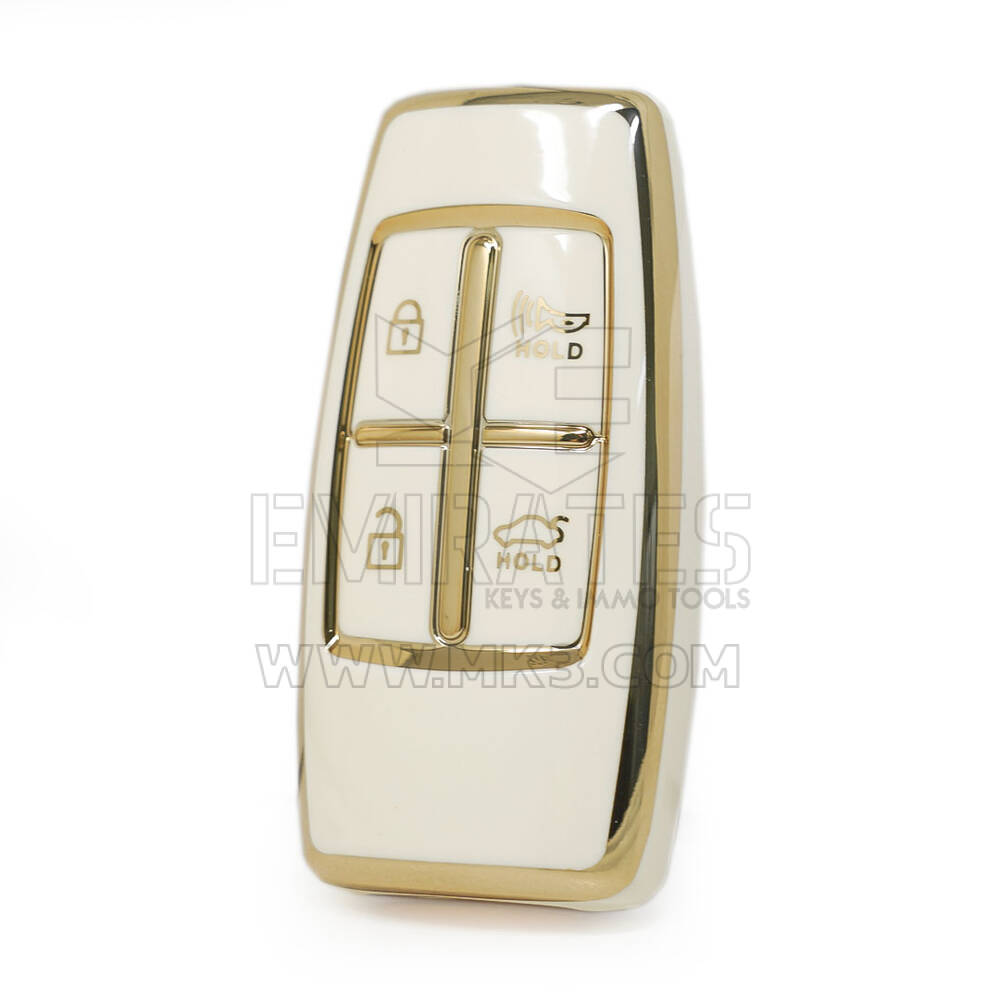 Nano High Quality Cover For Genesis Remote Key 3+1 Buttons White Color