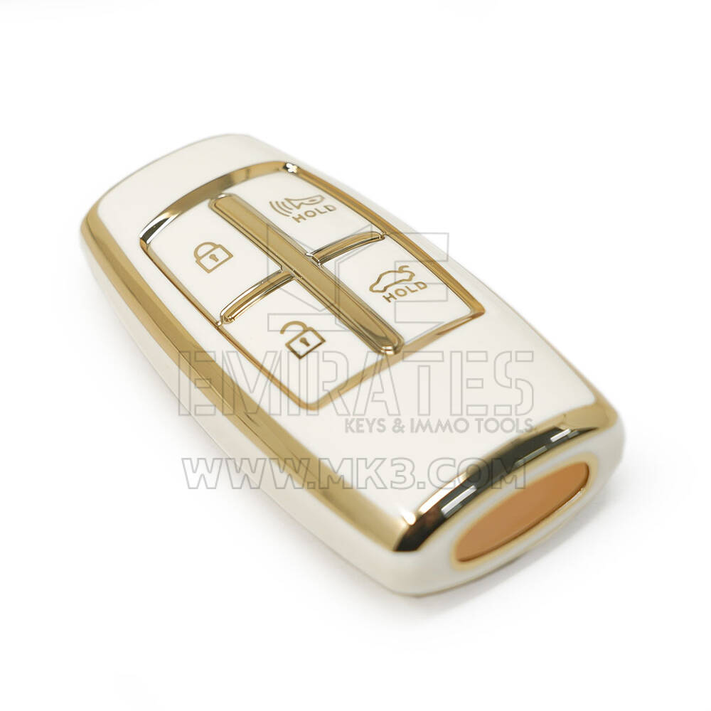 Nova capa nano de alta qualidade pós-venda para chave remota genesis 3 + 1 botões cor branca | Chaves dos Emirados