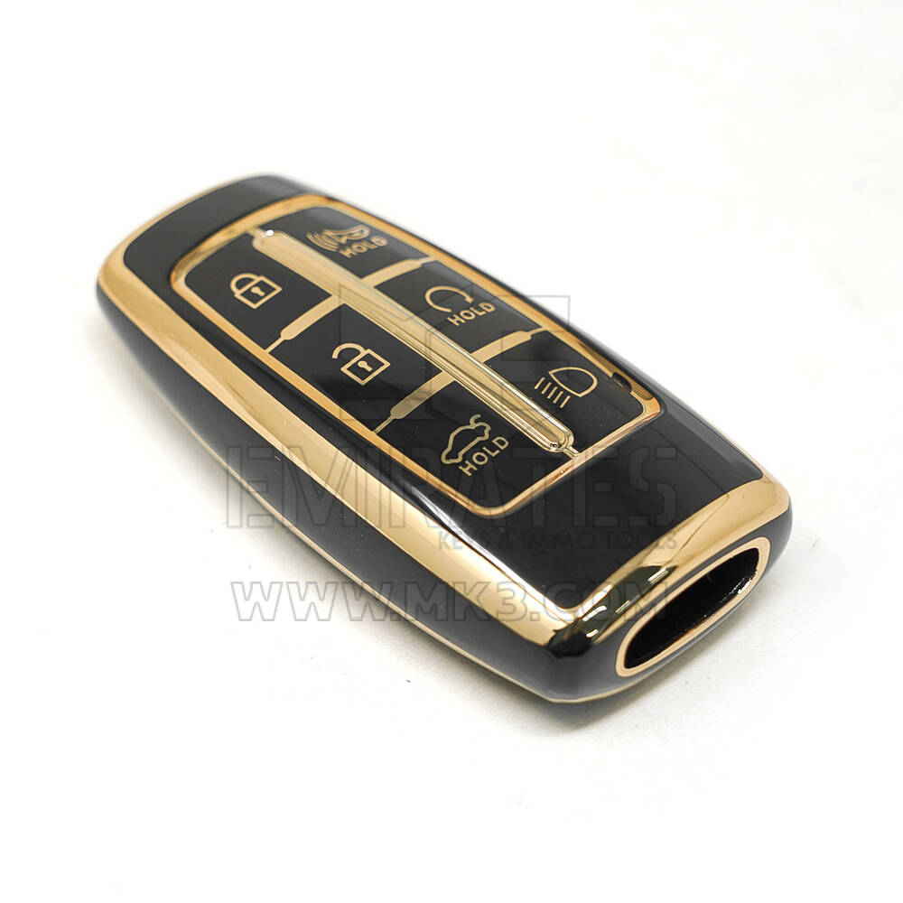 Nueva cubierta Nano de alta calidad del mercado de accesorios para llave remota Genesis 5 + 1 botones de inicio automático Color negro | Cayos de los Emiratos