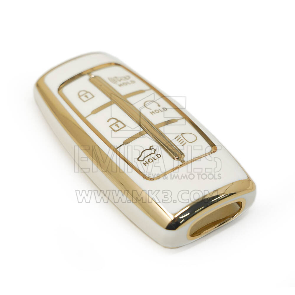 غطاء نانو جديد عالي الجودة لما بعد البيع لمفتاح Genesis البعيد 5+1 أزرار بدء تلقائي باللون الأبيض | مفاتيح الإمارات