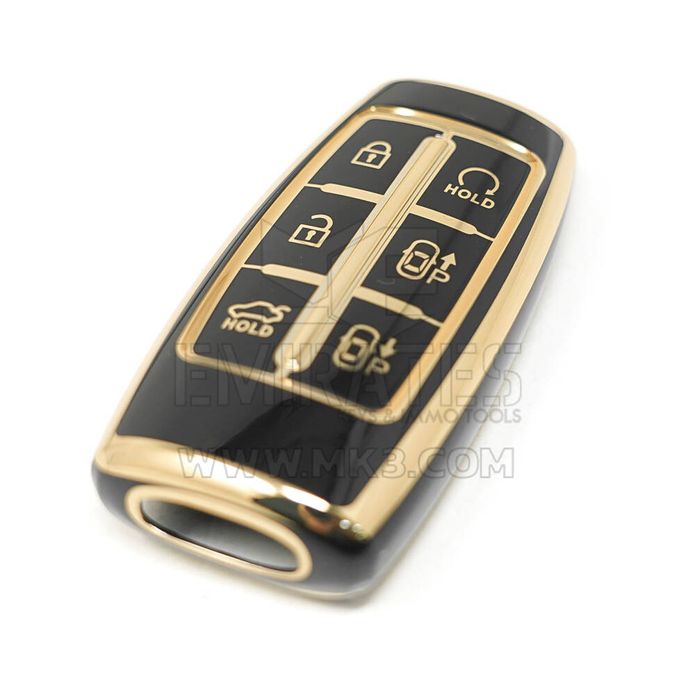 Nueva cubierta Nano de alta calidad del mercado de accesorios para llave remota Genesis, 6 botones, arranque automático, Color negro | Cayos de los Emiratos