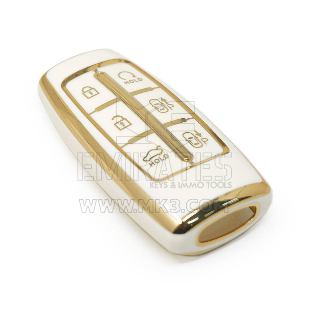 Nueva cubierta Nano de alta calidad del mercado de accesorios para llave remota Genesis, 6 botones, arranque automático, Color blanco | Cayos de los Emiratos
