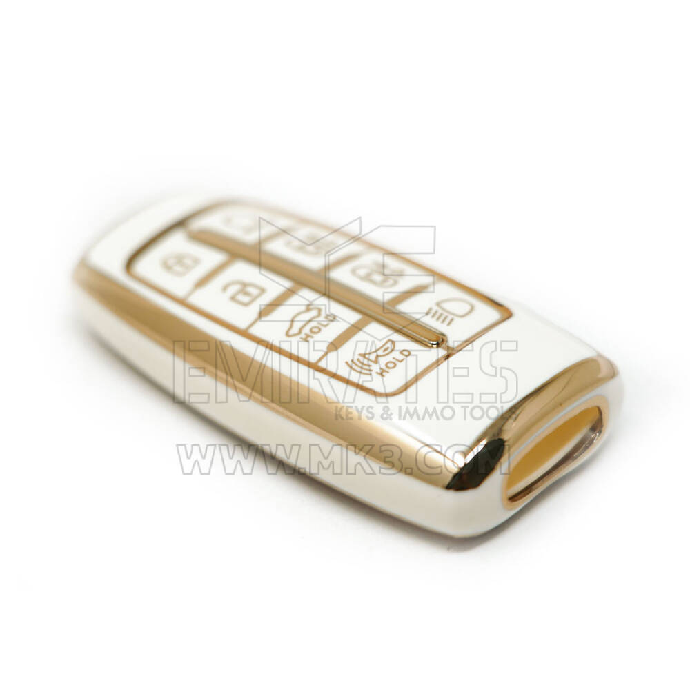 Nueva cubierta Nano de alta calidad del mercado de accesorios para llave remota Genesis 7 + 1 botones de inicio automático Color blanco | Cayos de los Emiratos