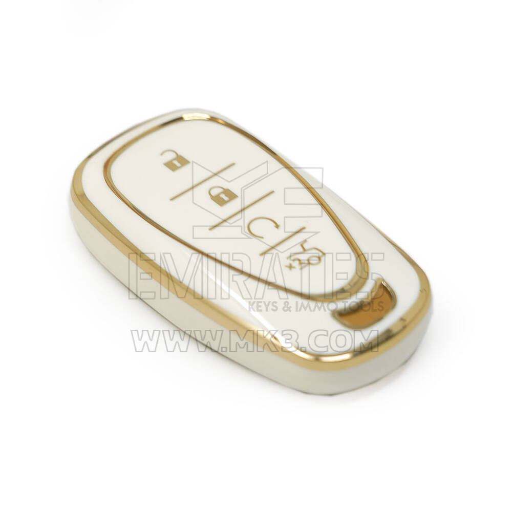 nueva cubierta de alta calidad nano del mercado de accesorios para chevrolet llave remota 4 botones de inicio automático color blanco | Claves de los Emiratos
