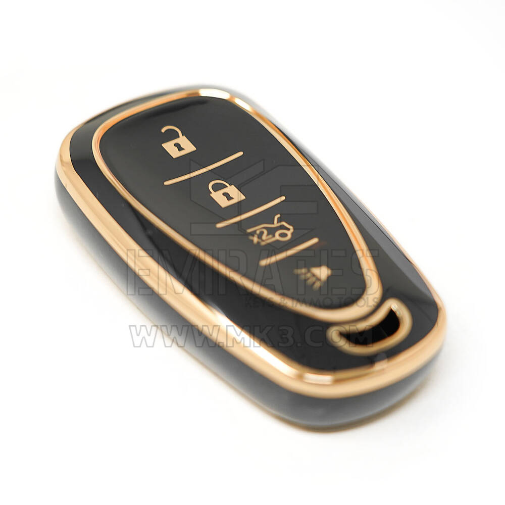 nueva cubierta de alta calidad nano del mercado de accesorios para llave remota chevrolet 3 + 1 botones color negro | Claves de los Emiratos