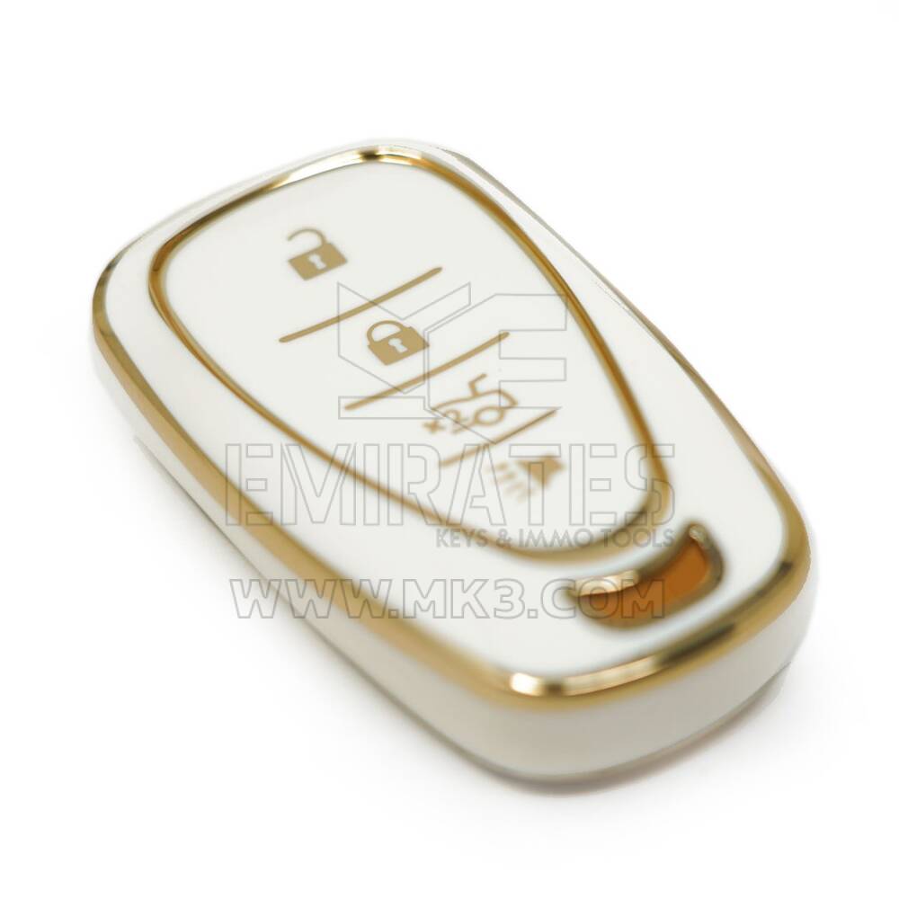 Nouvelle couverture de haute qualité Nano Aftermarket pour Chevrolet Remote Key 3 + 1 boutons couleur blanche | Clés Emirates