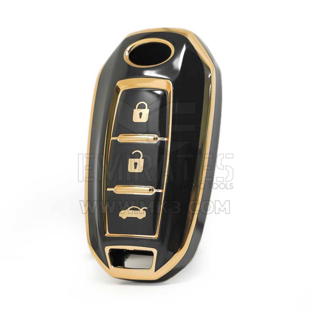 Nano High Quality Cover For Infiniti Remote Key 3 Buttons Sedan Black Color