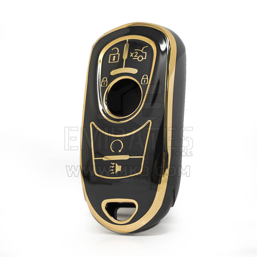 Cubierta Nano de alta calidad para Buick Remote Key 4 + 1 botones Auto Start Color negro