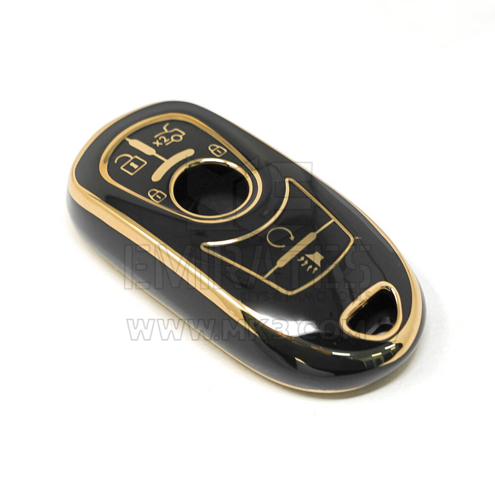 Nuova cover aftermarket nano di alta qualità per chiave telecomando Buick 4+1 pulsanti avvio automatico colore nero | Chiavi degli Emirati