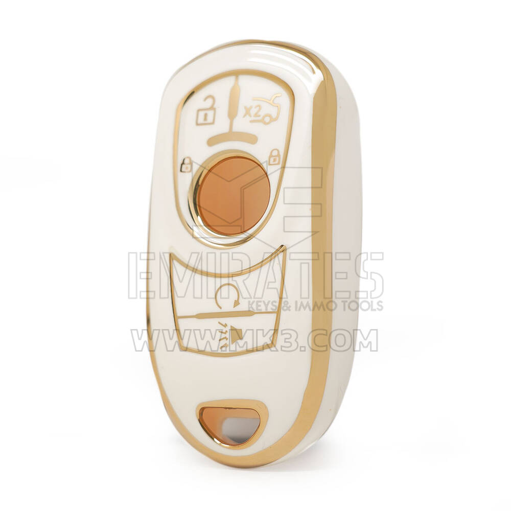 Нано-крышка высокого качества для кнопок Buick Remote Key 4 + 1 с автоматическим запуском белого цвета