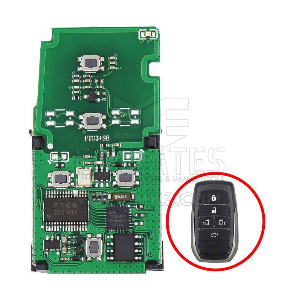 Lonsdor FT03-P0120B5 8A Puce 5 Boutons Smart Key PCB pour Toyota Alphard Vellfire Alpha MPV Voiture Fréquence Convertible