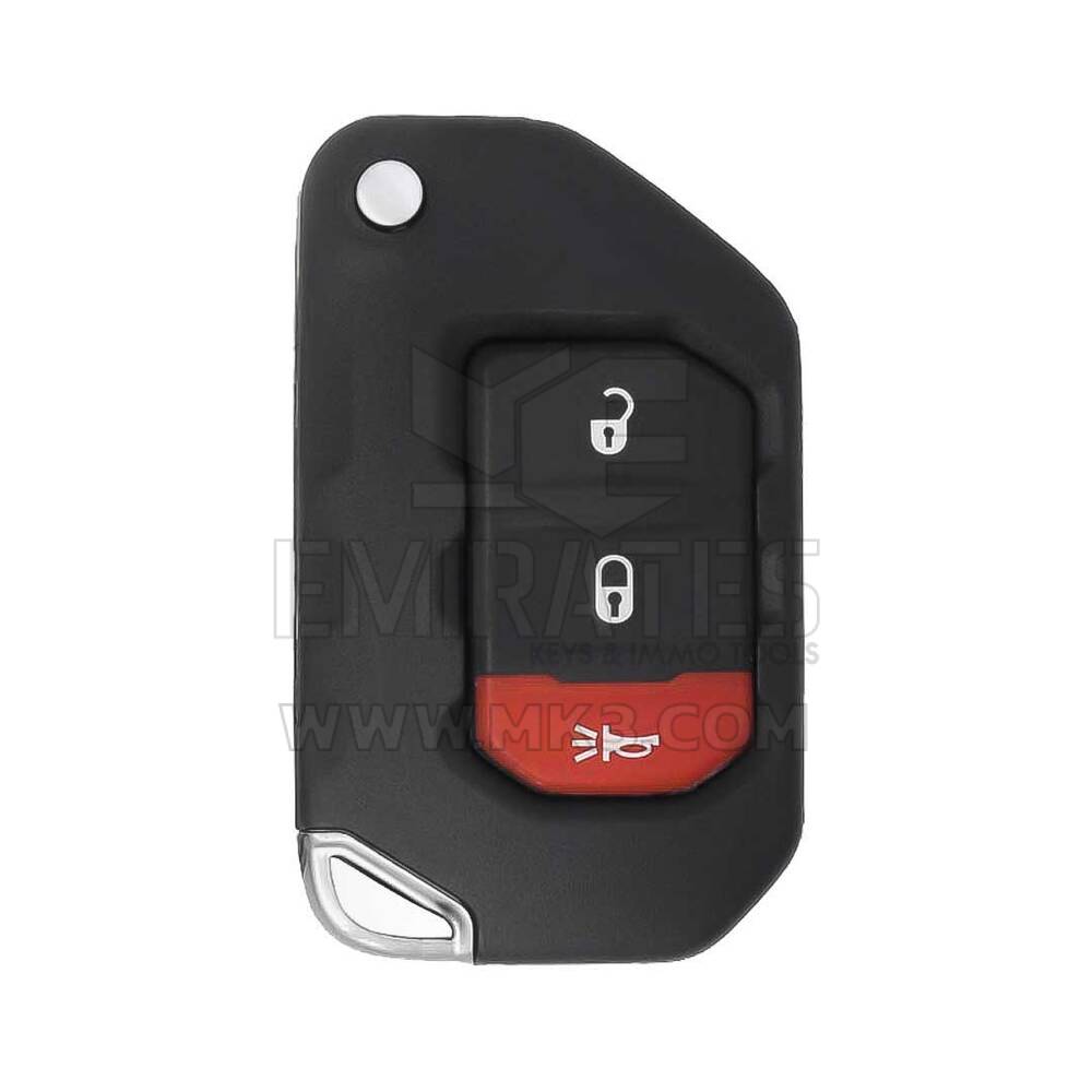 Jeep Wrangler 2018-2025 Chave remota inteligente flip 2+1 botão 433MHz 68416782AA / 68416782AB / 68416782AC / 68416782AD