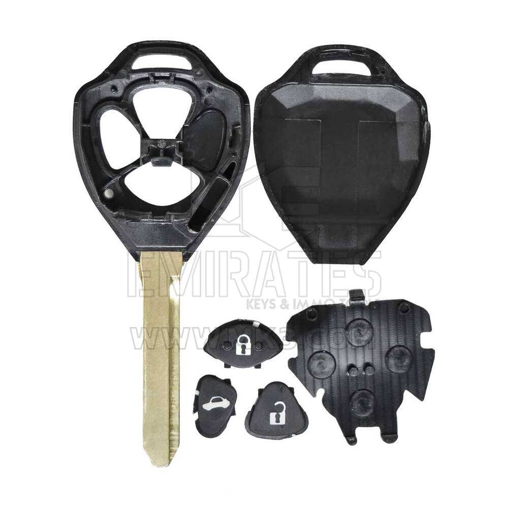 New Brand Toyota Prado Warda Remote Shell 3 Buttons TOY47 Blade Black Color High Quality Best Price| Emirates Keys