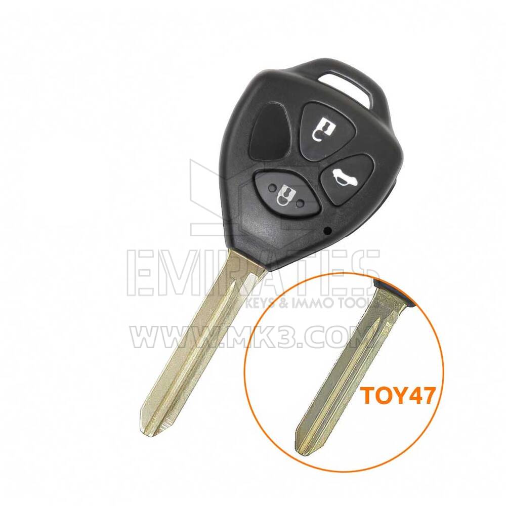 Coque Télécommande Toyota Prado Warda 3 Boutons TOY47 Lame