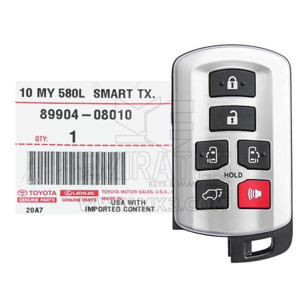NUOVA Toyota Sienna 2010-2020 telecomando Smart Key originale/OEM 6 pulsanti 315 MHz 89904-08010 8990408010 / FCCID: HYQ14ADR | Chiavi degli Emirati