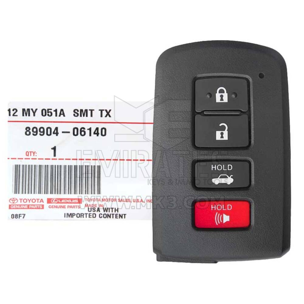 Novo Toyota Camry 2012 genuíno/OEM chave inteligente remota 4 botões 315 MHz 89904-06140 89904-33450 / FCCID: HYQ14FBA | Chaves dos Emirados