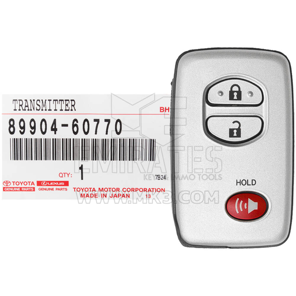 Telecomando Smart Key originale Toyota Land Cruiser 2009-2015 3 pulsanti 315 MHz 89904-60770, 89904-60771, 89904-60420 FCCID: HYQ14AEM | Chiavi degli Emirati