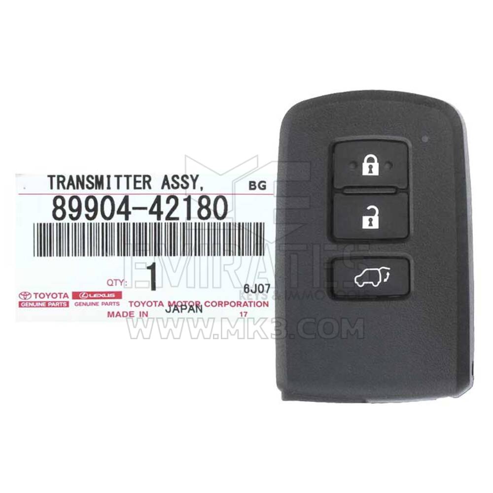 Brand NEW Toyota Rav4 2013-2018 Genuine Smart Remote Key 3 Buttons 433MHz 89904-42180 / 89904-42321 FCCID: BA2EQ | Chaves dos Emirados