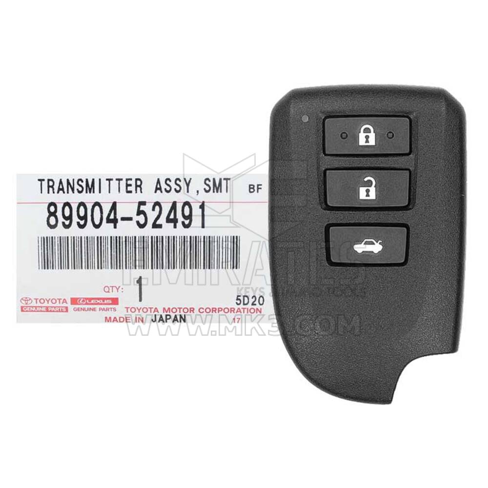 Nuevo Toyota Vios Yaris 2014 Genuine Smart Key 3 Botones 433MHz 89904-52491, 89904-52492, 89904-52432 / FCCID: BF2EK | Claves de los Emiratos