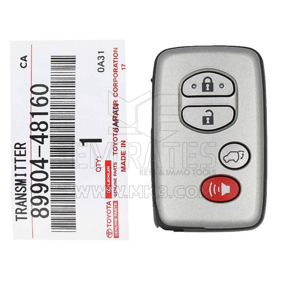 Novo Toyota Highlander 2008-2011 Genuine/OEM Smart Remote Key 4 Buttons 315MHz 89904-48160 8990448160 / FCCID: B56EH | Chaves dos Emirados